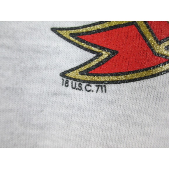 VINTAGE JERZEES Sweater Mens Large Gray Smokey The Bear Pullover USA 93' - Picture 5 of 13